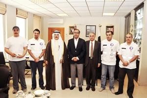 نواف العنزي ومخدوم شهاب الدين وفريق الهلال الاحمر الكويتي
