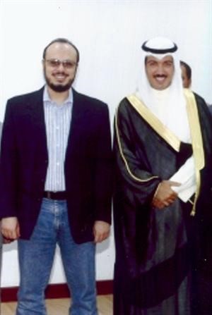 الشيخ احمد الجابر مع محمد معمر القذافي