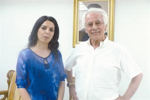 وزير الاعلام السوري محسن بلال والزميلة بشرى الزين