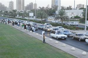 السيارات خلال مشاركتها في مسيرة على شارع الخليج الاسبوع الماضي محمد ماهر