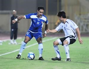 حسين الموسوي في مباراة الازرق مع قرغيزستان﻿﻿هاني الشمري﻿