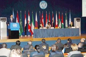 الرئيس سعد الحريري متحدثا في افتتاح مؤتمر الية التنسيق بين منظمات الامم المتحدة الاقليمية في الاسكوا 			محمود الطويل﻿