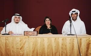 عبدالوهاب العثمان وعالية العوضي وبسام الكندري خلال المؤتمر﻿﻿انور الكندري﻿