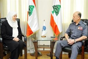 اللواء اشرف ريفي مستقبلا النائبة بهية الحريري ﻿﻿محمود الطويل﻿
