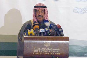سمو رئيس الوزراء الشيخ ناصر المحمد متحدثا في الجلسة الافتتاحية محمد ماهر