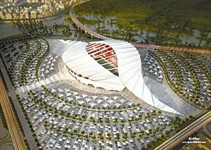 مجسم لستاد الخور الذي سيستضيف مباريات كاس العالم 2022
