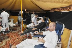 متبرعون بالدم في حسينية البكاي﻿