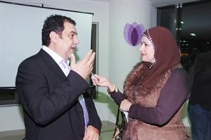 ديحيى سليمان متحدثا للزميلة حنان عبدالمعبود﻿