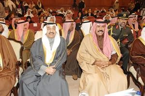 سمو ولي العهد الشيخ نواف الاحمد والرئيس الخرافي في مقدمة الحضور﻿