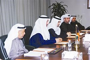 ﻿الوزير احمد الهارون مترئسا الجانب الكويتي خلال اللقاء﻿