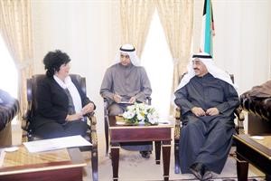 الرئيس جاسم الخرافي لدى استقباله رئيسة المجلس النيابي في الاورغواي 