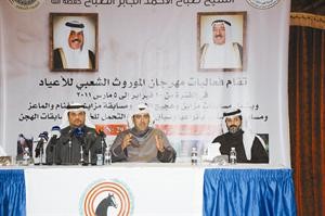الشيخ ضاري الفهد والشيخ صباح الناصر خلال المؤتمر الصحافي
﻿