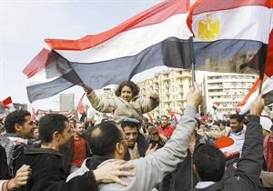 جانب من الاحتجاجات الجارية في ميدان التحرير بمصر
﻿