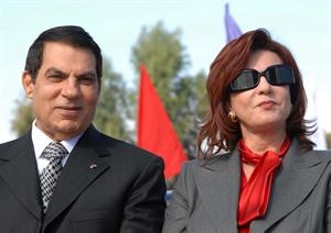 صورة ارشيفية للرئيس التونسي المخلوع وزوجته﻿