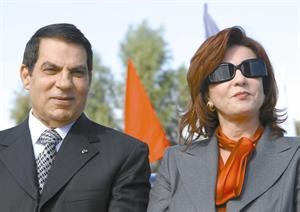 صورة ارشيفية للرئيس التونسي المخلوع وزوجته ليلى الطرابلسي﻿
