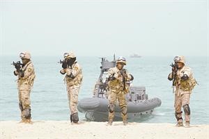 رجال القوة البحرية بعد ان سيطروا على الجزيرة
﻿