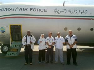 وفد الهلال الاحمر المرافق للمساعدات الكويتية للشعب الليبي﻿