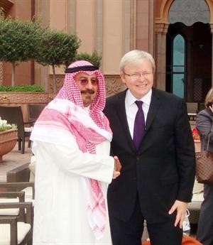 الشيخ دمحمد الصباح خلال لقائه وزير الخارجية الاسترالي﻿