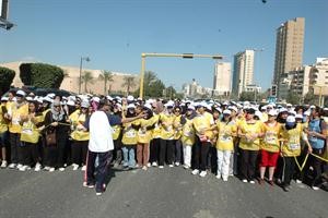 المشاركات في الماراثون ينتظرن اشارة البدء