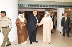 الرئيس جاسم الخرافي مرحبا برئيس وزراء اليونان بحضور الشيخ سالم الجابر هاني الشمري