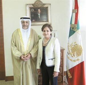 السفير سميح جوهر حيات خلال لقائه مع باتريشيا اسبنوزا﻿