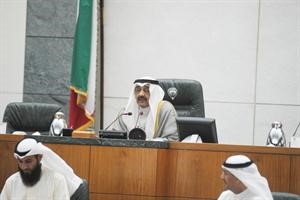 الرئيس جاسم الخرافي على المنصة﻿