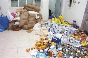 كمية من المواد التموينية المضبوطة قاسم باشا