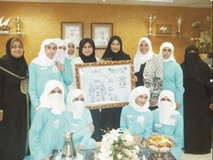 الطالبات خلال المشاركة في يوم الصحة العالمي﻿