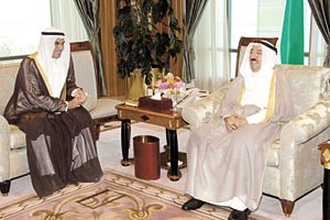 صاحب السمو الامير الشيخ صباح الاحمد لدى استقباله