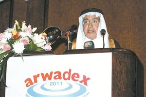 وزير المياه والكهرباء معبدالله الحصين متحدثا للحضور
