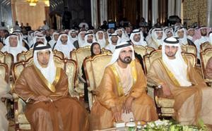 الشيخ محمد بن راشد خلال تدشين المرحلة الثانية من مشروع الربط الكهربائي الخليجي﻿