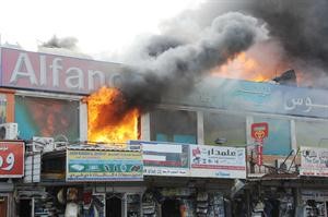 لحظة انفجار احدى اسطوانات الغاز﻿