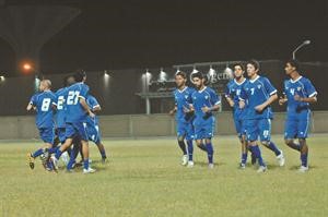 جانب من احد تدريبات المنتخب الاولمبي 	سعود سالم﻿