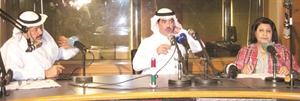 الاعلامية القديرة امل عبدالله والاعلامي القدير ماجد الشطي والمذيع بدر الدلح في استديو هنا الكويت﻿
