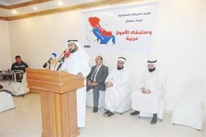 ممثل الحركة السلفية متحدثا ويبدو حامد العلي
