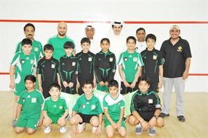 خالد عبدالصمد مع ابطال العربي للاسكواش﻿