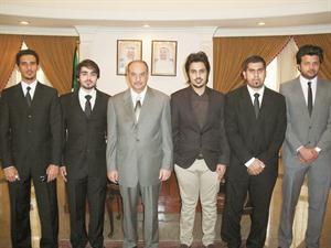 درشيد الحمد خلال لقائه وفد الاتحاد
