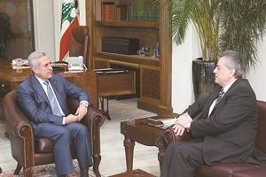 الرئيس ميشال سليمان مستقبلا السفير السوري علي عبدالكريم علي في بعبدا امس محمود الطويل