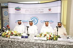 محمد ال بن علي وديوسف النصف خلال تدشين الحملة محمد ماهر