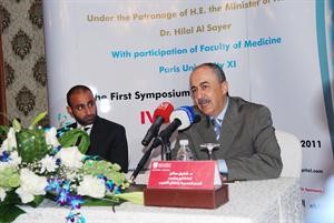 دشفيق صالح ودراشد الفضالة خلال المؤتمر الصحافي	 كرم ذياب﻿
