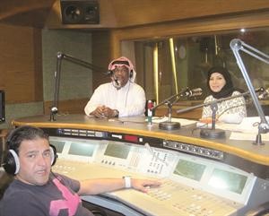 نادية صقر وضياء المساعيد مع عبدالله الفرج في برنامج سبمبوت﻿