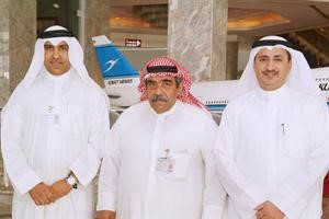 رئيس اللجنة العليا عادل الغريب مع مساعد الشمري ويوسف العبدالكريم﻿