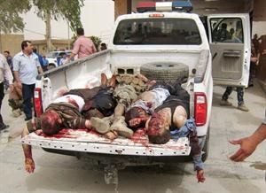 جثث عراقيين من ضحايا انفجارات كركوك 	اپ
﻿