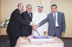 دحسين حسب النبي ودعبدالوهاب الفوزان وحسان حوحو وياسر المغربي اثناء قطعة كيكة الحفل	قاسم باشا﻿