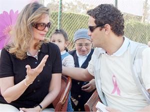 يسرا وخالد ابوالنجا اثناء الحملة
