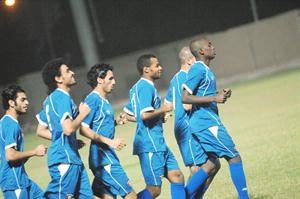 جانب من تدريبات سابقة لنجوم الاولمبي