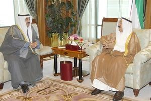صاحب السمو الامير الشيخ صباح الاحمد مستقبلا سمو رئيس الوزراء﻿