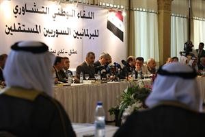 جانب من اجتماع البرلمانيين المستقلين في دمشق امس 	افپ﻿