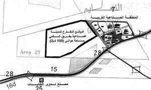 مخطط الموقع المقترح للمدينة الصناعية في طريق السالمي
