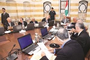 جانب من جلسة مجلس الوزراء برئاسة الرئيس سليمان في بعبدا امس محمود الطويل